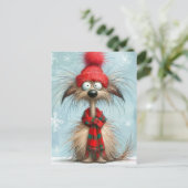 Scruffy Dog Christmas Feestdagenkaart (Staand voorkant)