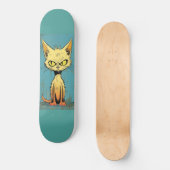 Scruffy Kat kunst grappig Skateboard Deck (Voorkant)
