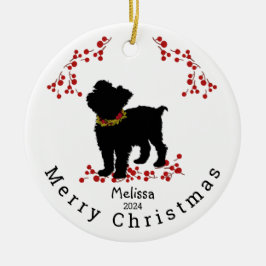 Scruffy Mutt Berry Merry Christmas-Ornament Keramisch Ornament