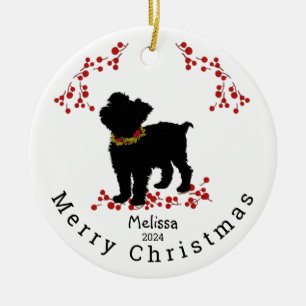 Scruffy Mutt Berry Merry Christmas-Ornament Keramisch Ornament