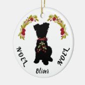 Scruffy Mutt Noel Noel Keramisch Kerstornament Keramisch Ornament (Links)
