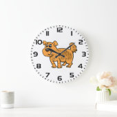 Scruffy Orange Puppy Dog Grote Klok (Huis)