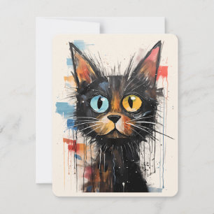 Scruffy Schattige Cat Dank je Kaart