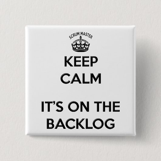 Scrum Master Backlog Vierkante Button 5,1 Cm (Voorkant)