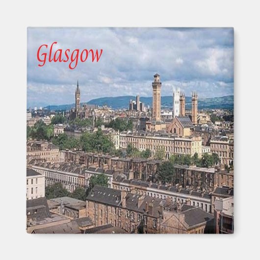 SCT003 GLASGOW, Schotland, Fridge Magnet Magneet (Voorkant)