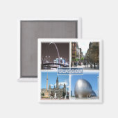 SCT009 GLASGOW, Schotland, Fridge Magneet (Voorkant / Achterkant)