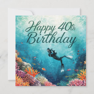 Scuba 40e verjaardag onder water kaart