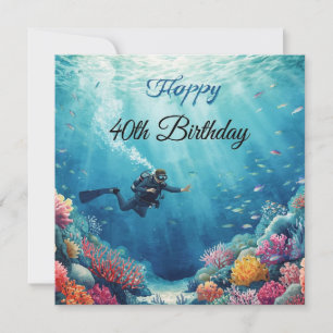 Scuba 40ste verjaardag onder water kaart