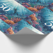 Scuba 50th birthday underwater birthday card cadeaupapier (Hoek)