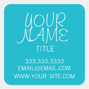 Scuba Blue FreeHand Eenvoudig Vierkante Sticker