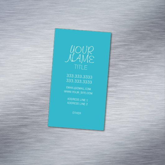 Scuba Blue FreeHand Eenvoudig Visitekaartje Magneet (Voorbeeld)