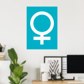 Scuba Blue - Venus-symbool Poster (Thuiskantoor)