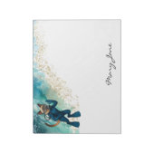 Scuba Cat Diving Blue Wet Suit Notitieblok (Gedraaid)