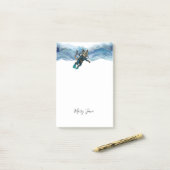 Scuba Cat Diving Blue Wet Suit Post-it® Notes (Op bureau)