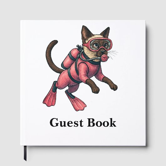 Scuba Cat Diving for Pink Lovers Gastenboek (Voorkant)