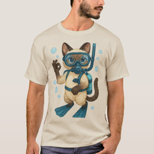Scuba Cat Duiken met O.K. Teken T-shirt