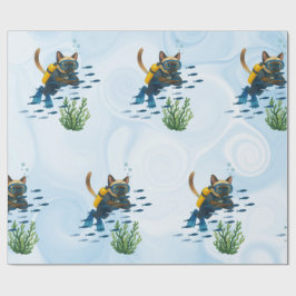 Scuba Cat Underwater  Cadeaupapier