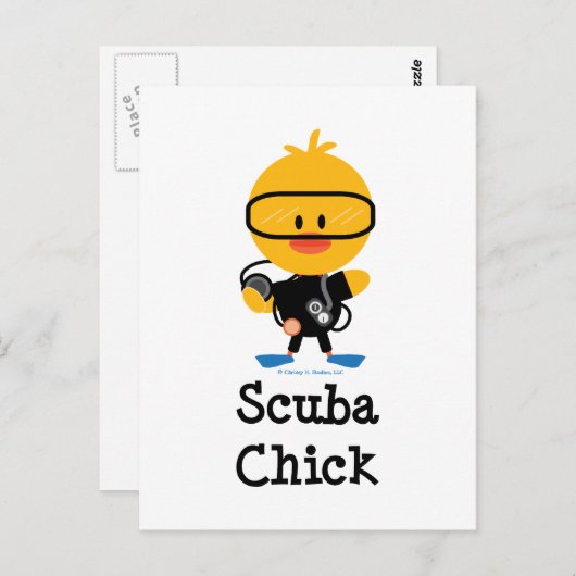 Scuba Chick Briefkaart (Voorkant / Achterkant)