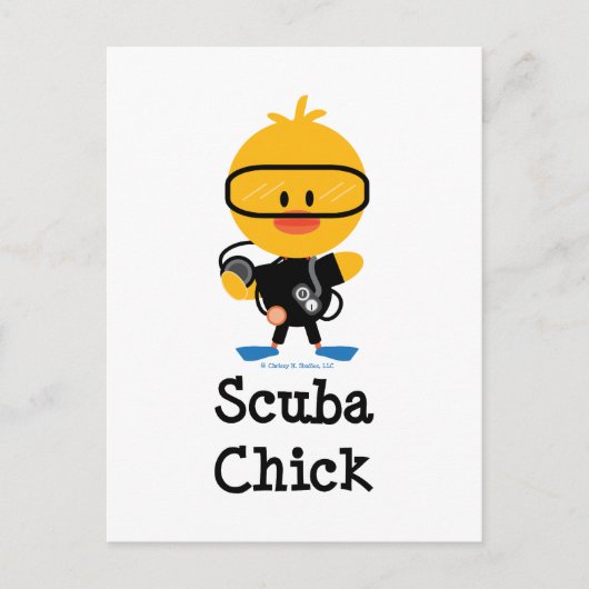 Scuba Chick Briefkaart (Voorkant)