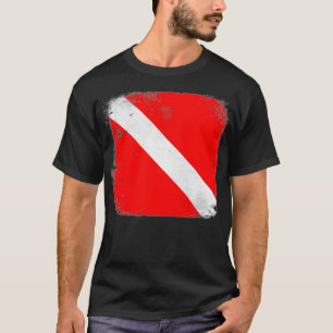 SCUBA Dive Flag Divemasters Instructors Rescue Div T-shirt