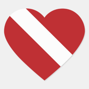 Scuba Dive Flag Heart Sticker