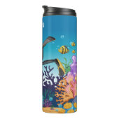 Scuba Diver aangepaste naam tumbler Thermosbeker (Geroteerd rechts)