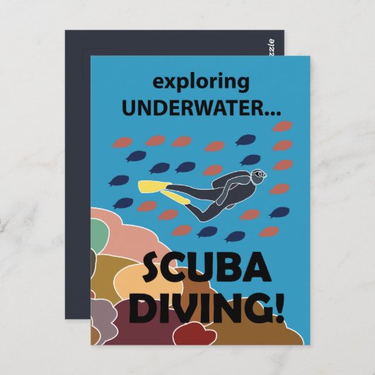 Scuba Diver Briefkaart (Voorkant / Achterkant)