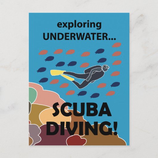 Scuba Diver Briefkaart (Voorkant)