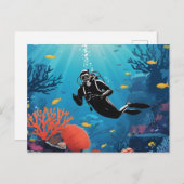 Scuba Diver Briefkaart (Voorkant / Achterkant)