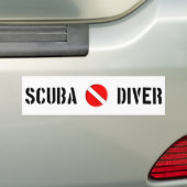 Scuba Diver Cool-ontwerp! Bumpersticker (Op auto)
