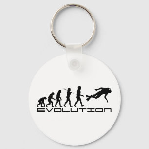 Scuba Diver Diving Water Sport Evolution Art Sleutelhanger