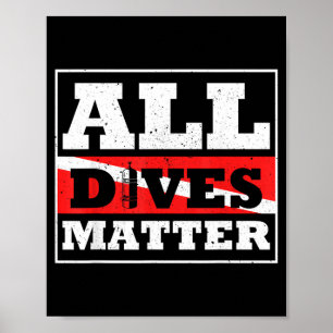 Scuba Diver Down Vlag Alle Duiken Duiken Grafisch Poster