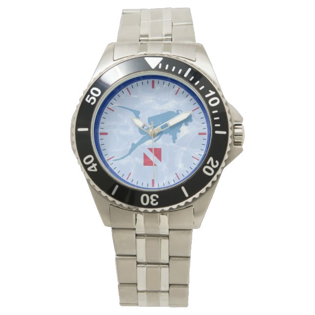 Scuba Diver Down Watch Horloge (Voorkant)