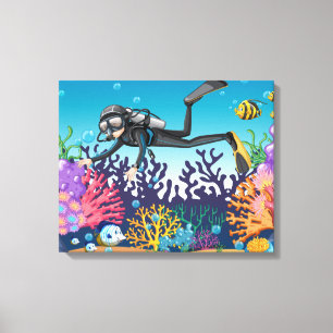 Scuba Diver empreintes de toile