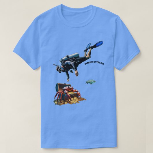 SCUBA Diver en een schatkist van gouden munten URM T-shirt (Design voorkant)