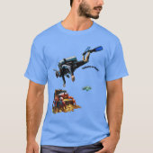 SCUBA Diver en een schatkist van gouden munten URM T-shirt (Voorkant)