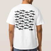 Scuba Diver en Shark - Kalm houden en Swim snel T-shirt (Achterkant)