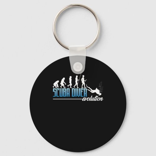 Scuba Diver Evolution Scuba Diving Sports Gift Sleutelhanger (Voorkant)