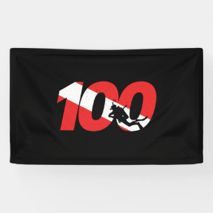 Scuba Diver Gift - 100th Dive - Diver Down - Scuba Spandoek