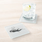 Scuba Diver Glazen Onderzetter (Schuin)