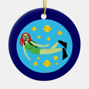 Scuba Diver Keramisch Ornament