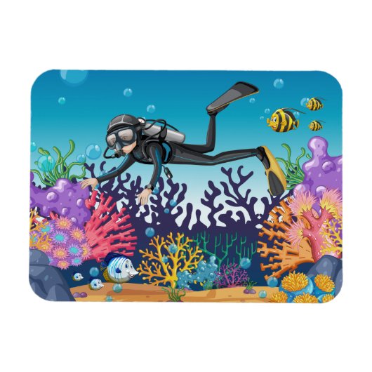 Scuba Diver magnet Magneet (Horizontaal)