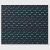 Scuba Diver onder het Zee Patroon Dark Blue Gift Cadeaupapier (Vlak)