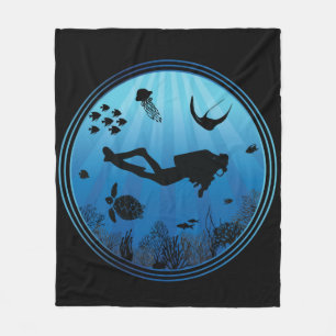 Scuba Diver Onderwater Fleece Deken