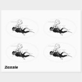 Scuba Diver Ovale Sticker (Vel)
