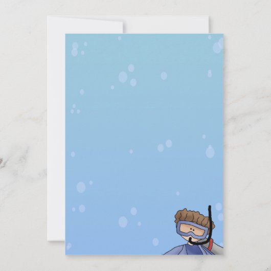 Scuba Diver Pool Fête Anniversaire Invitation (Dos)