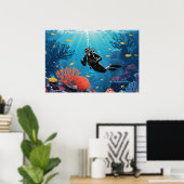 Scuba Diver Poster (Thuiskantoor)