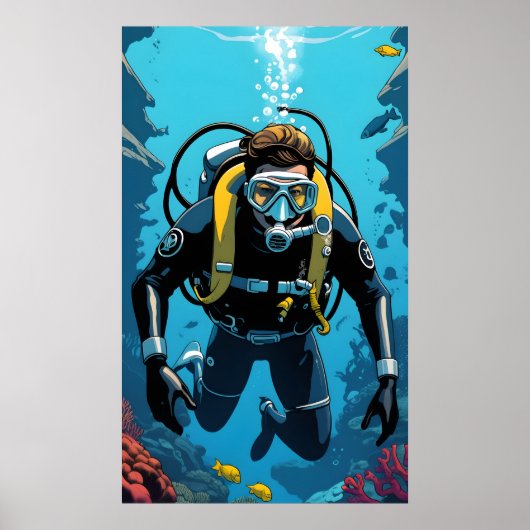 Scuba Diver Poster (Voorkant)