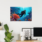 Scuba Diver Poster (Thuiskantoor)