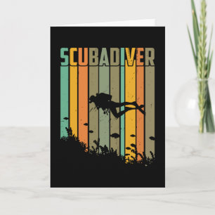 Scuba Diver  Retro Kaart